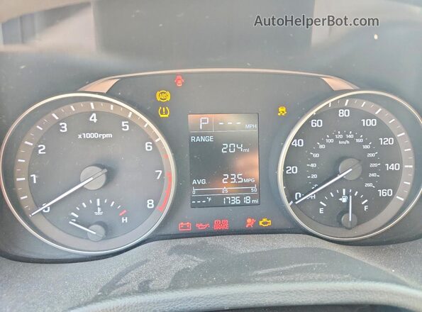 KMHD74LF0HU098614 2017 HYUNDAI ELANTRA Серый Вид щитка приборов