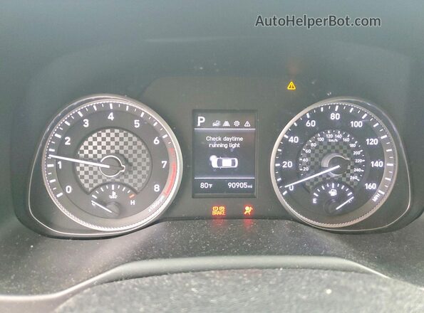KMHD74LF5LU957205 2020 HYUNDAI ELANTRA Black Widok zestawu wskaźników