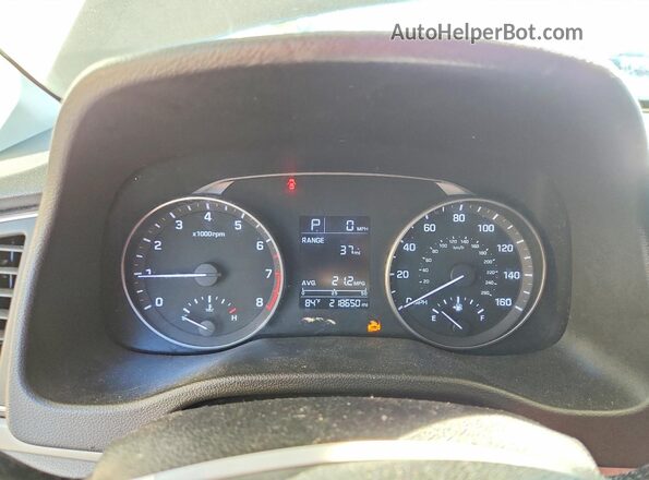 KMHD74LFXHU095574 2017 HYUNDAI ELANTRA Silver Vista del cuadro de instrumentos