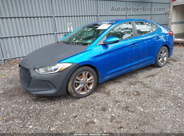 KMHD84LF1HU209619 2017 HYUNDAI ELANTRA Blue Առջևի ձախ երեք քառորդ տեսարան