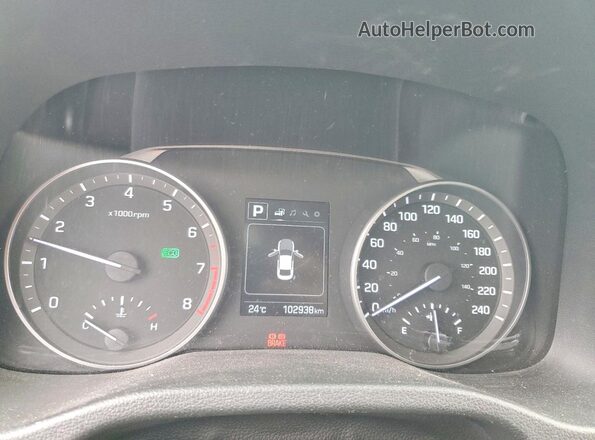 KMHD84LF3JU696862 2018 HYUNDAI ELANTRA Синий Вид щитка приборов
