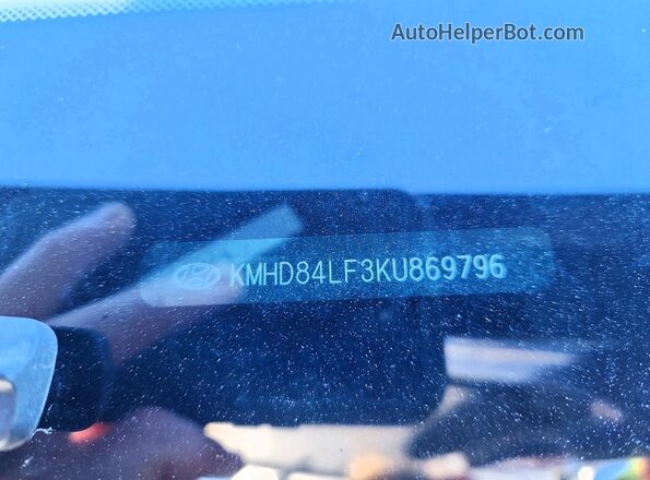 KMHD84LF3KU869796 2019 HYUNDAI ELANTRA Blue Widok naklejki z numerem VIN