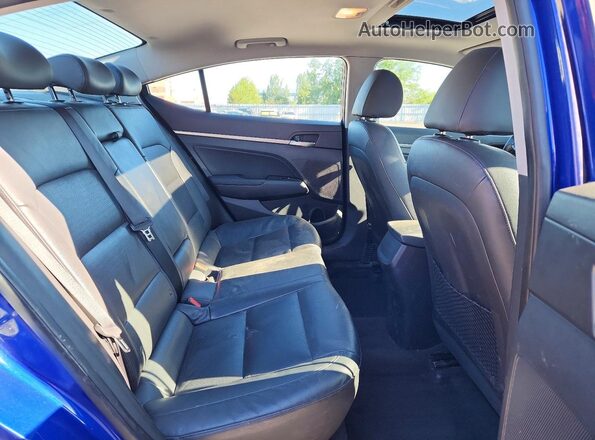 KMHD84LF3KU869796 2019 HYUNDAI ELANTRA Blue Widok tylnych siedzeń