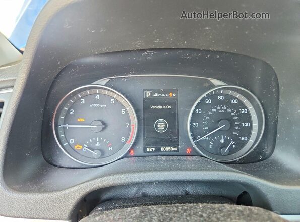 KMHD84LF5HU118563 2017 HYUNDAI ELANTRA Blue ხელსაწყოთა პანელის ხედი