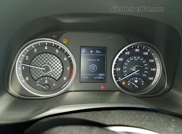 KMHD84LF6KU858761 2019 HYUNDAI ELANTRA Серый Вид щитка приборов