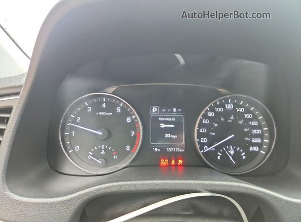 KMHD84LFXHU271813 2017 HYUNDAI ELANTRA White Instrument cluster view