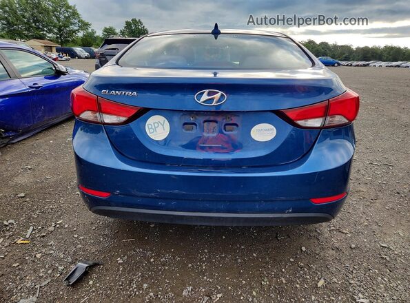 KMHDH4AE2GU492718 2016 HYUNDAI ELANTRA Blue უკანა ხედი