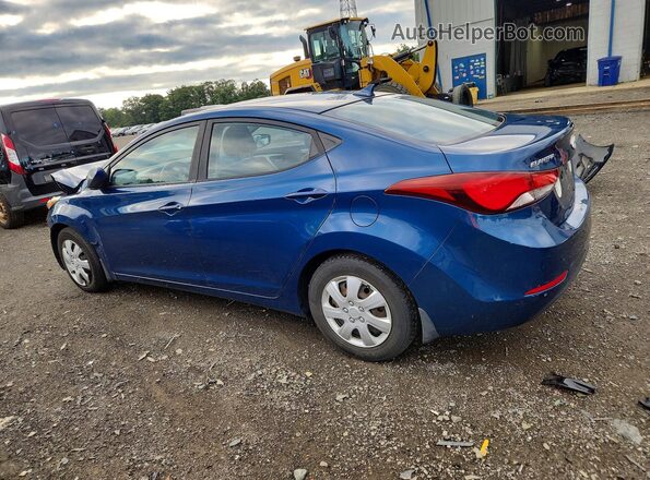 KMHDH4AE2GU492718 2016 HYUNDAI ELANTRA Blue უკანა მარცხენა