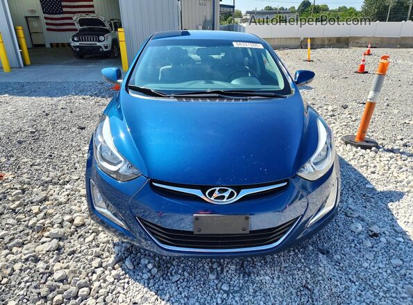 KMHDH4AE2GU518170 2016 HYUNDAI ELANTRA Blue Front view