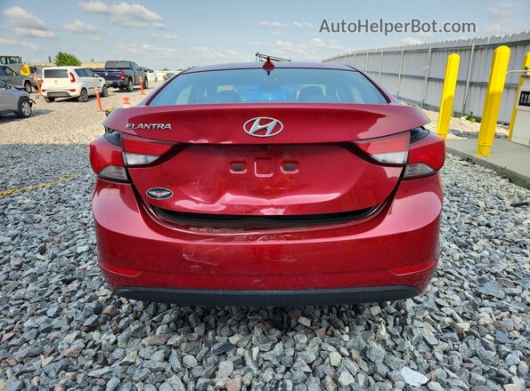 KMHDH4AE5GU544455 2016 HYUNDAI ELANTRA Red Հետևի տեսք