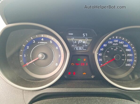 KMHDH4AE8GU515502 2016 HYUNDAI ELANTRA Black Вид щитка приладів