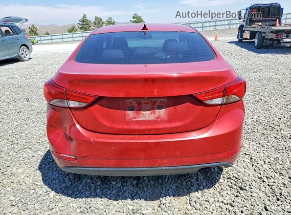 KMHDH4AE9GU594906 2016 HYUNDAI ELANTRA Red Rear view