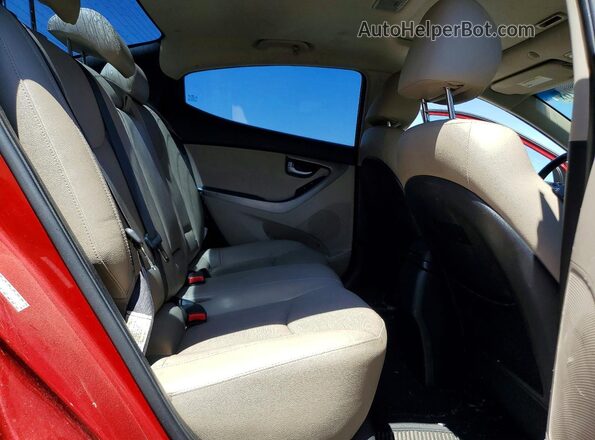 KMHDH4AE9GU594906 2016 HYUNDAI ELANTRA Red Rear seats view