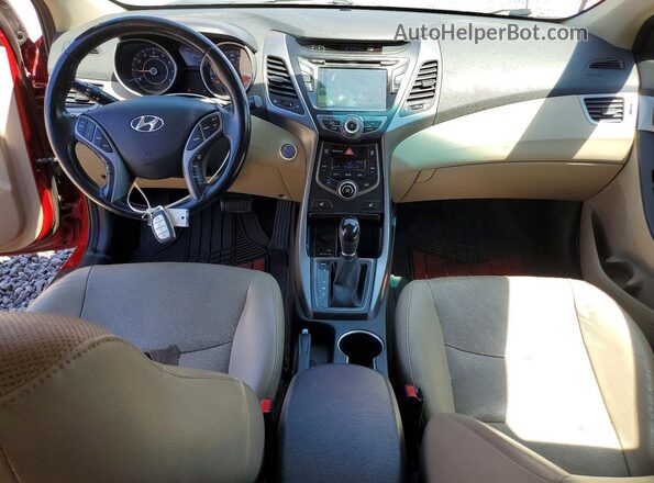 KMHDH4AE9GU594906 2016 HYUNDAI ELANTRA Red Dashboard view