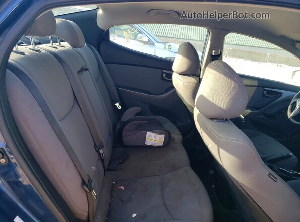 KMHDH4AEXGU633969 2016 HYUNDAI ELANTRA Blue უკანა სავარძლების ხედი