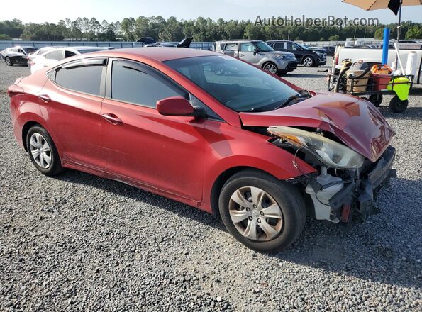 KMHDH4AEXGU650416 2016 HYUNDAI ELANTRA Red Передня права чверть