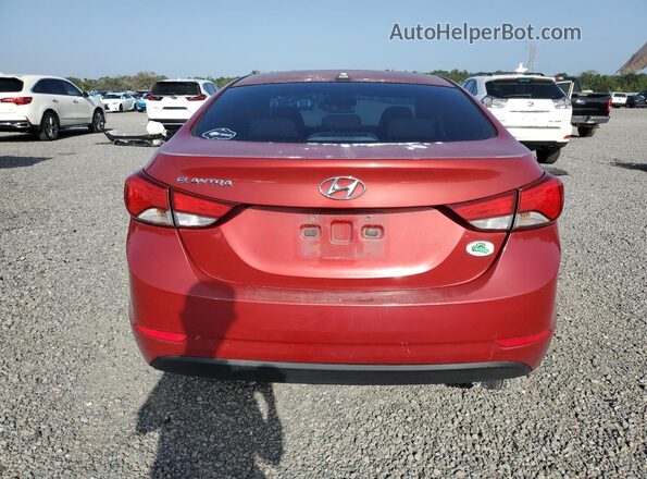 KMHDH4AEXGU650416 2016 HYUNDAI ELANTRA Red Вид ззаду