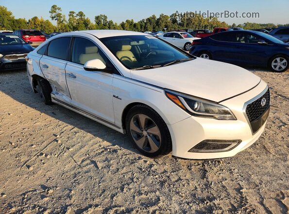 KMHE34L13HA046741 2017 HYUNDAI SONATA White Передня права чверть