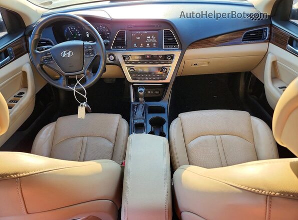KMHE34L13HA046741 2017 HYUNDAI SONATA White Вид панелі приладів
