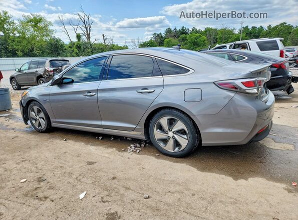 KMHE34L16HA060245 2017 HYUNDAI SONATA Silver Trasero izquierdo