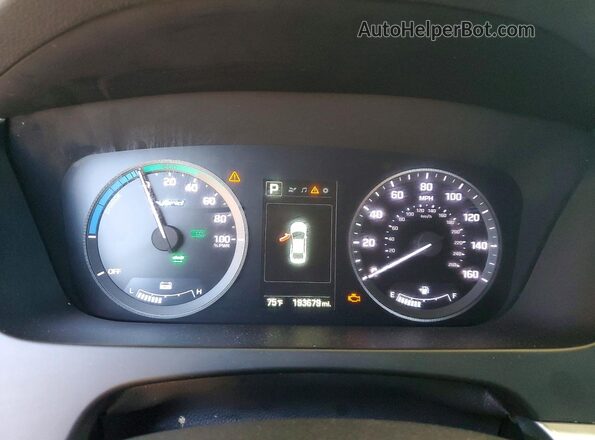 KMHE34L19GA022216 2016 HYUNDAI SONATA Silver Instrument cluster view
