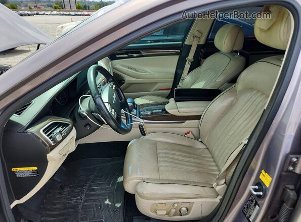 KMHG54JH0JU044632 2018 GENESIS G90 Gray Vista interior delantera