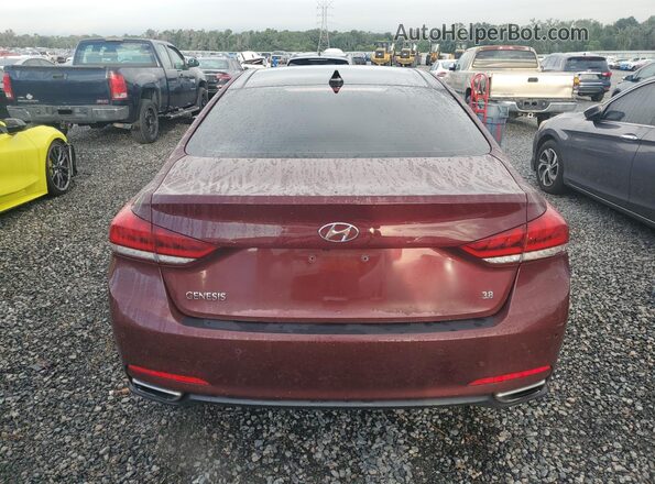 KMHGN4JE2GU106966 2016 HYUNDAI GENESIS Burgundy Vista trasera