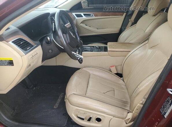 KMHGN4JE2GU106966 2016 HYUNDAI GENESIS Burgundy Vista interior delantera