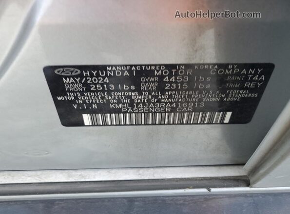 KMHL14JA3RA416913 2024 HYUNDAI SONATA Silver ძრავის განყოფილების ხედი