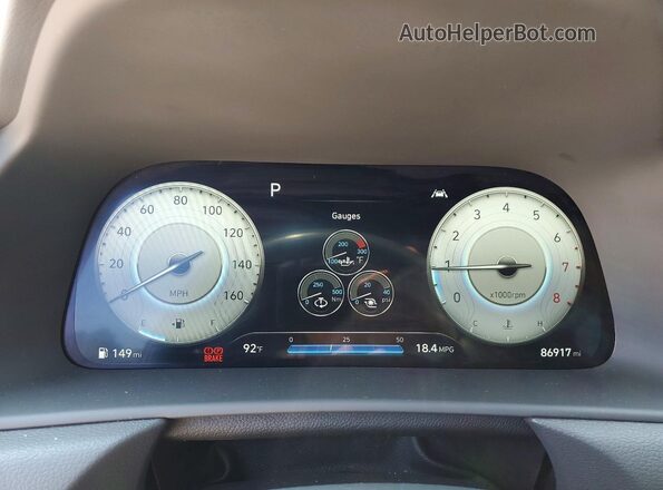 KMHL14JC1NA209853 2022 HYUNDAI SONATA Gray Սարքավորումների վահանակի տեսք