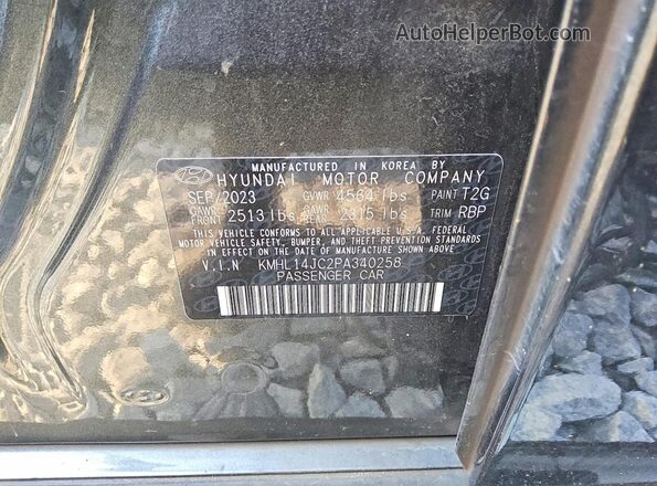 KMHL14JC2PA340258 2023 HYUNDAI SONATA Gray Vista del compartimento del motor