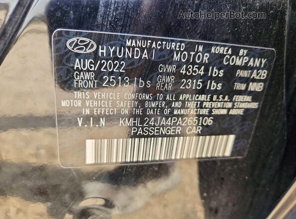 KMHL24JA4PA265106 2023 HYUNDAI SONATA Black Widok komory silnika