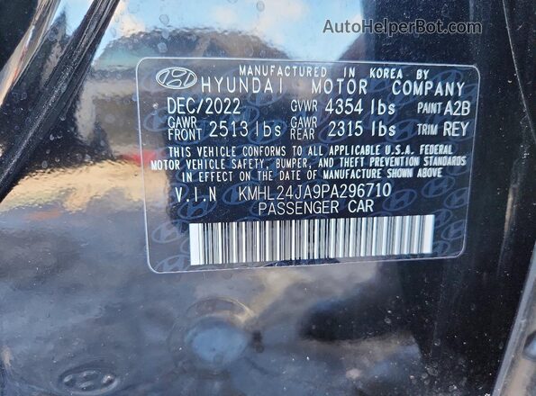 KMHL24JA9PA296710 2023 HYUNDAI SONATA Black Вид підкапотного простору