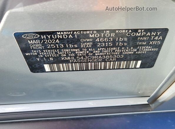 KMHL54JC9RA385303 2024 HYUNDAI SONATA Серебряный Вид подкапотного пространства