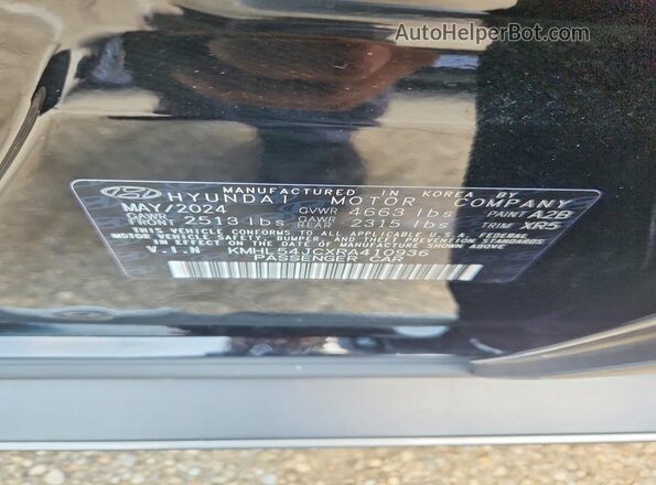 KMHL54JCXRA410936 2024 HYUNDAI SONATA Black Вид підкапотного простору