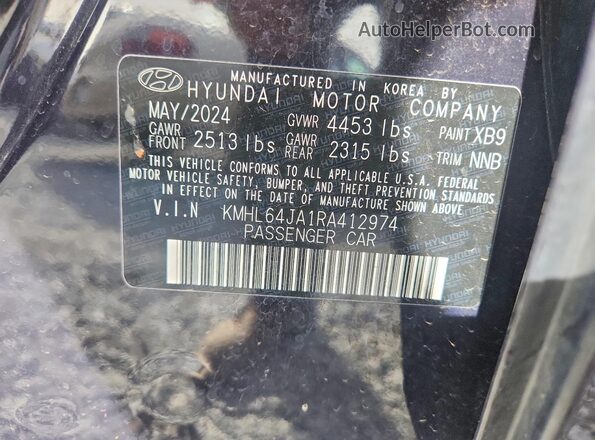 KMHL64JA1RA412974 2024 HYUNDAI SONATA Black Vista de la etiqueta del VIN
