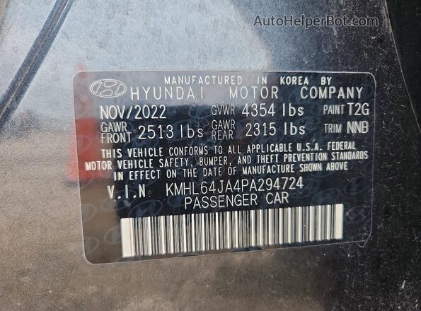KMHL64JA4PA294724 2023 HYUNDAI SONATA Gray Вид підкапотного простору