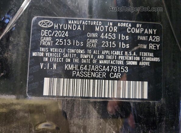 KMHL64JA8SA478153 2025 HYUNDAI SONATA Black Widok komory silnika