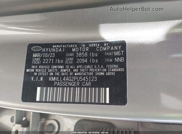 KMHLL4AG2PU545123 2023 HYUNDAI ELANTRA Серый Вид подкапотного пространства