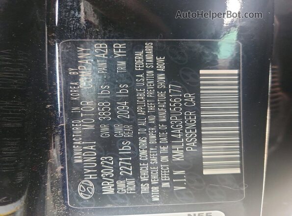 KMHLL4AG3PU556177 2023 HYUNDAI ELANTRA Black Շարժիչի բաժամունքի տեսք