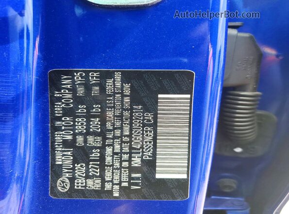 KMHLL4DG0SU992814 2025 HYUNDAI ELANTRA Blue Vista del compartimento del motor