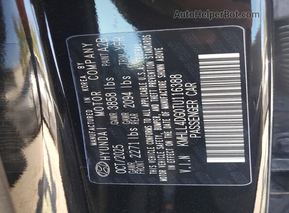 KMHLL4DG0TU116388 2026 HYUNDAI ELANTRA Black Widok komory silnika