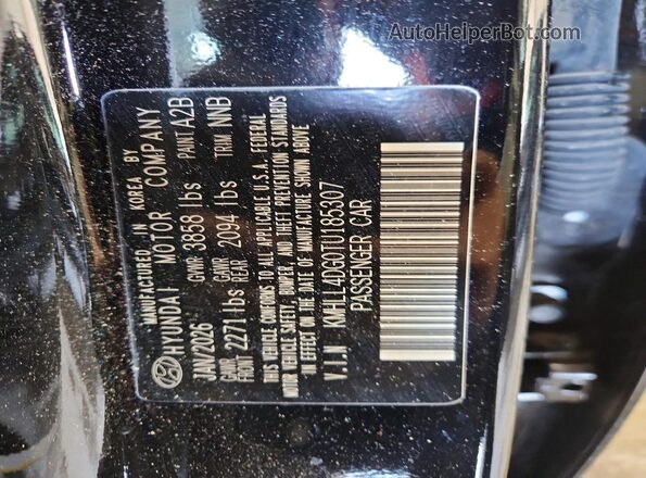 KMHLL4DG0TU185307 2026 HYUNDAI ELANTRA Black VIN sticker view