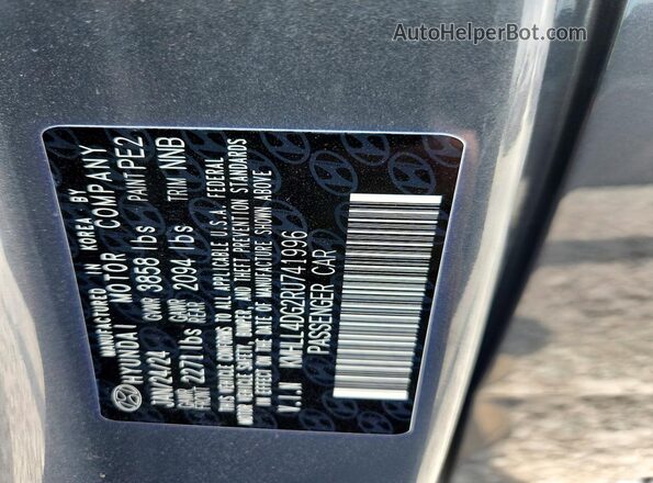 KMHLL4DG2RU741996 2024 HYUNDAI ELANTRA Gray Vista de la etiqueta del VIN