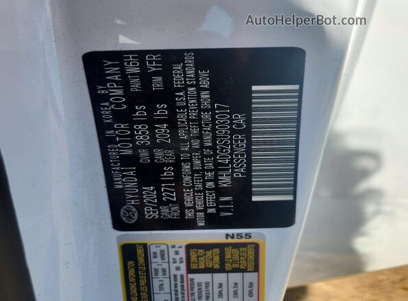 KMHLL4DG2SU903017 2025 HYUNDAI ELANTRA White ძრავის განყოფილების ხედი