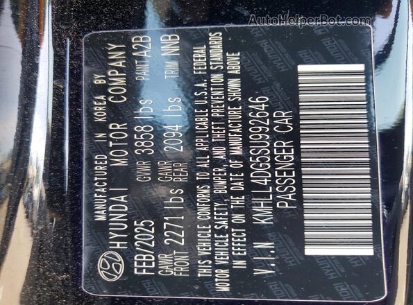 KMHLL4DG5SU992646 2025 HYUNDAI ELANTRA Black VIN կոդի պիտակի տեսք