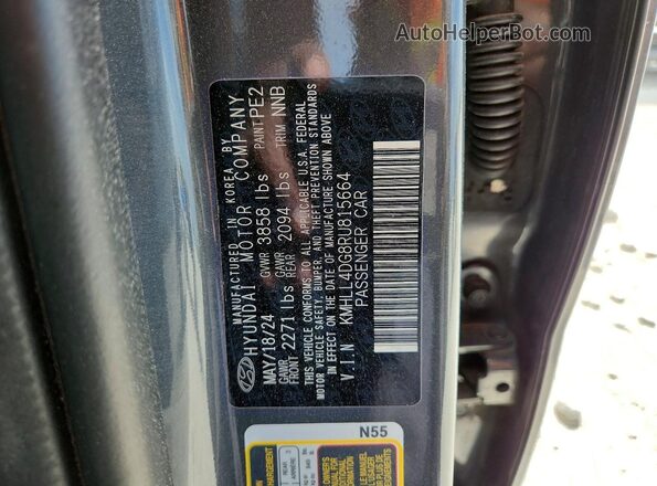 KMHLL4DG8RU815664 2024 HYUNDAI ELANTRA Gray Շարժիչի բաժամունքի տեսք
