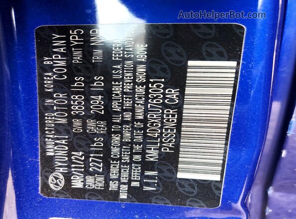 KMHLL4DGXRU763051 2024 HYUNDAI ELANTRA Blue Widok komory silnika