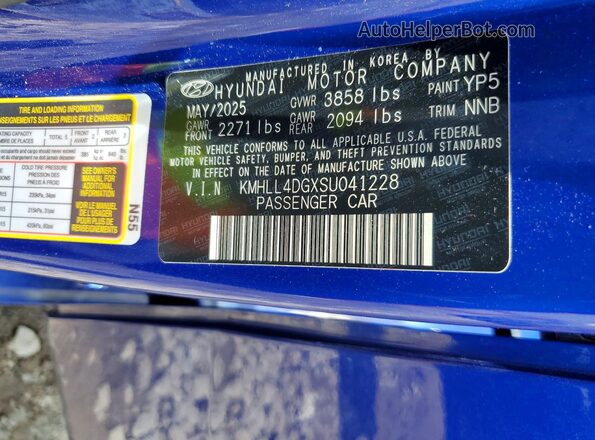 KMHLL4DGXSU041228 2025 HYUNDAI ELANTRA Синий Вид подкапотного пространства