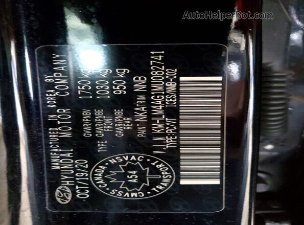 KMHLM4AG1MU082741 2021 HYUNDAI ELANTRA Black Vista de la etiqueta del VIN